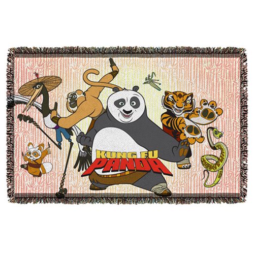 Kung Fu Panda Group Woven Tapestry Throw Blanket